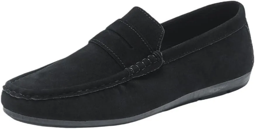 Mens Leather Slip On Loafers Comfortable Casual Shoes for Men Lightweight Breathable Business Wedding Travel Walking Driving Shoes