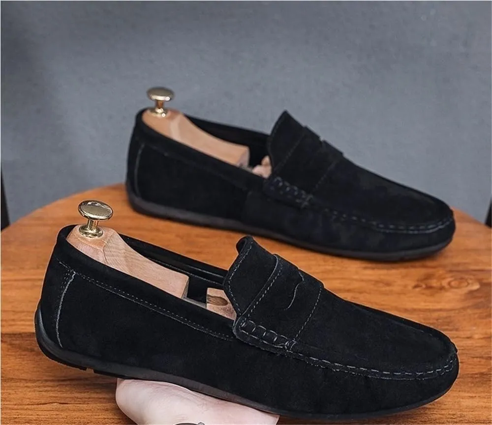 Mens Leather Slip On Loafers Comfortable Casual Shoes for Men Lightweight Breathable Business Wedding Travel Walking Driving Shoes