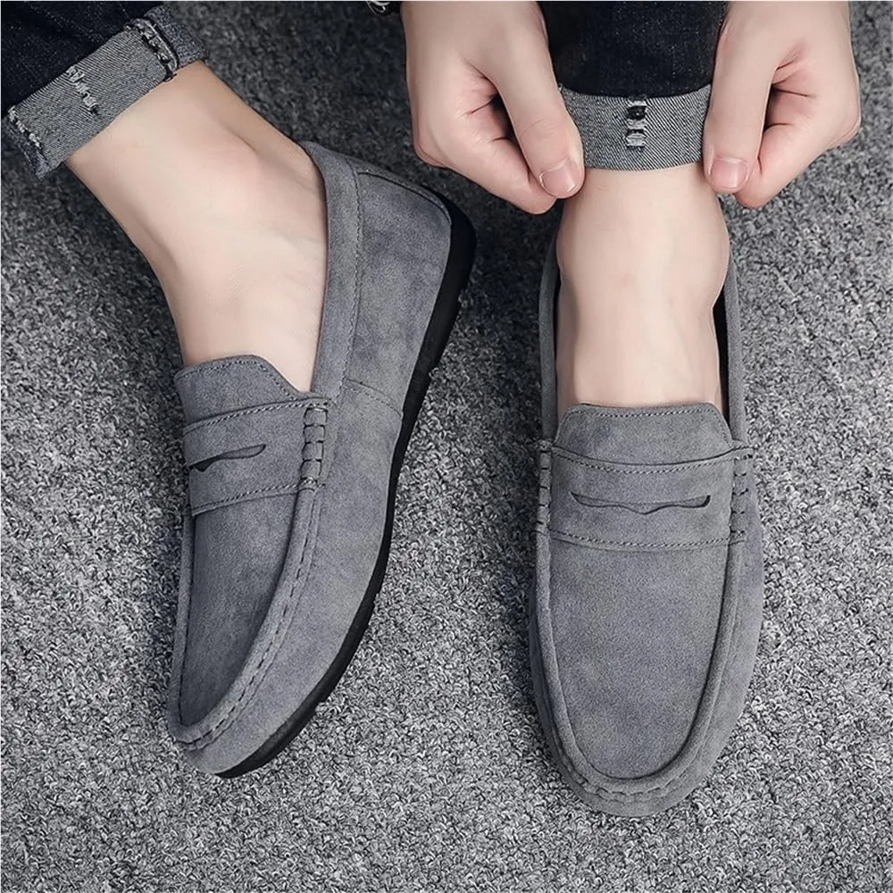 Mens Leather Slip On Loafers Comfortable Casual Shoes for Men Lightweight Breathable Business Wedding Travel Walking Driving Shoes