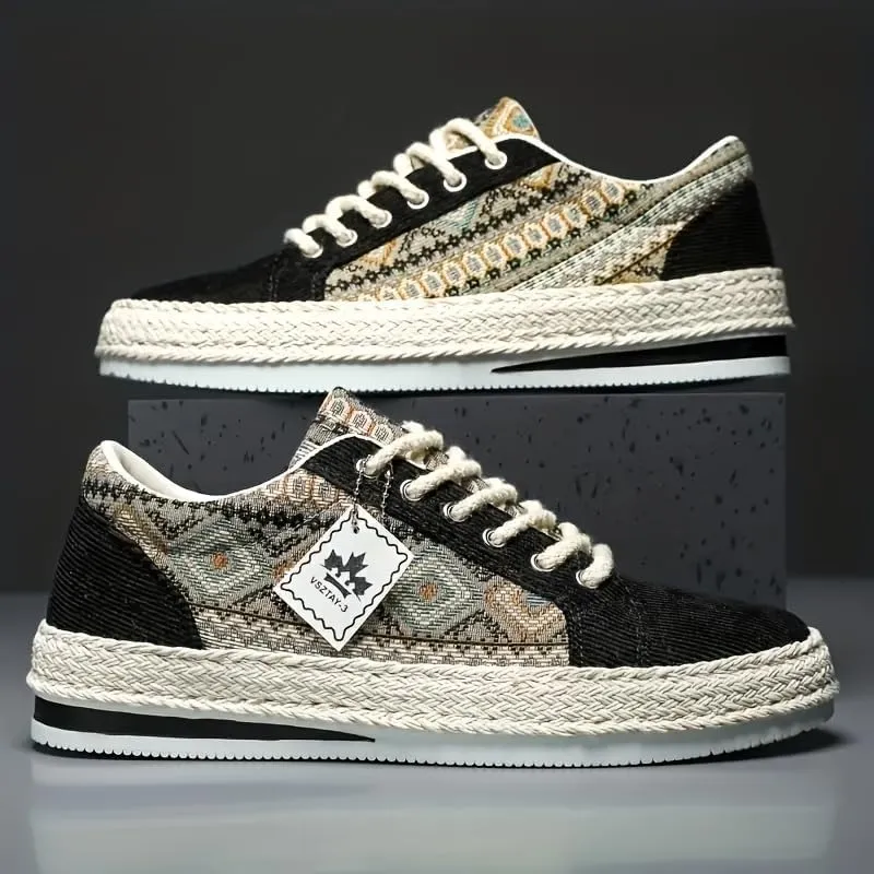 Men's Skateboard Shoes, Comfy Non Slip Breathable Rubber Sole Up Sneakers for Outdoor Activities