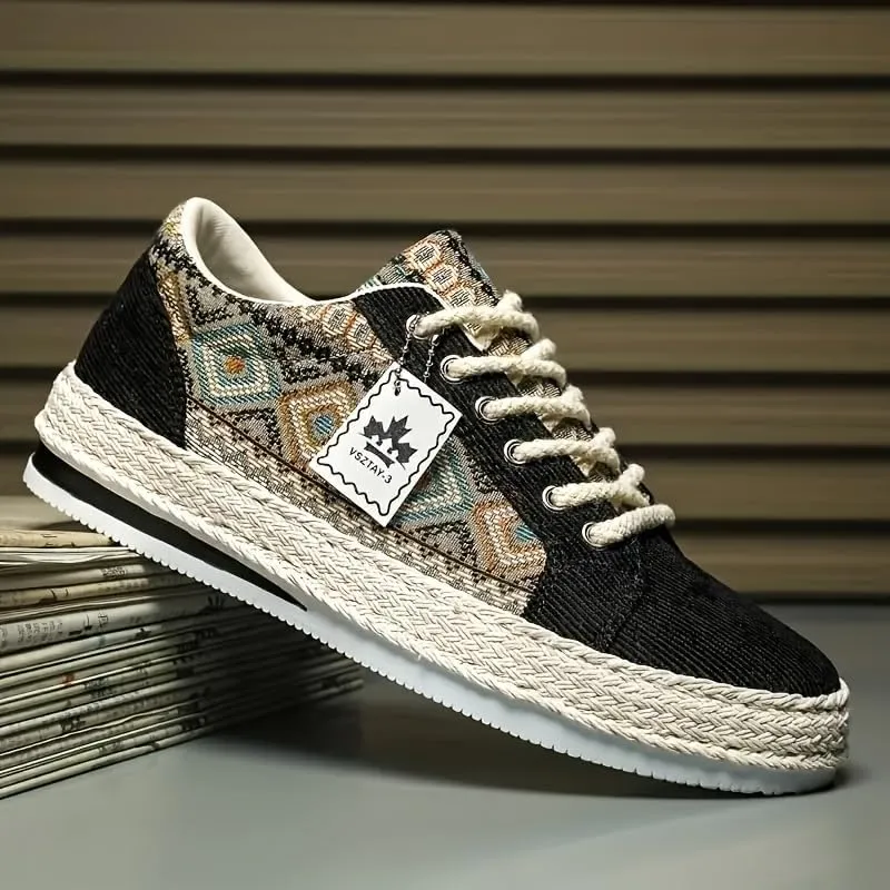 Men's Skateboard Shoes, Comfy Non Slip Breathable Rubber Sole Up Sneakers for Outdoor Activities
