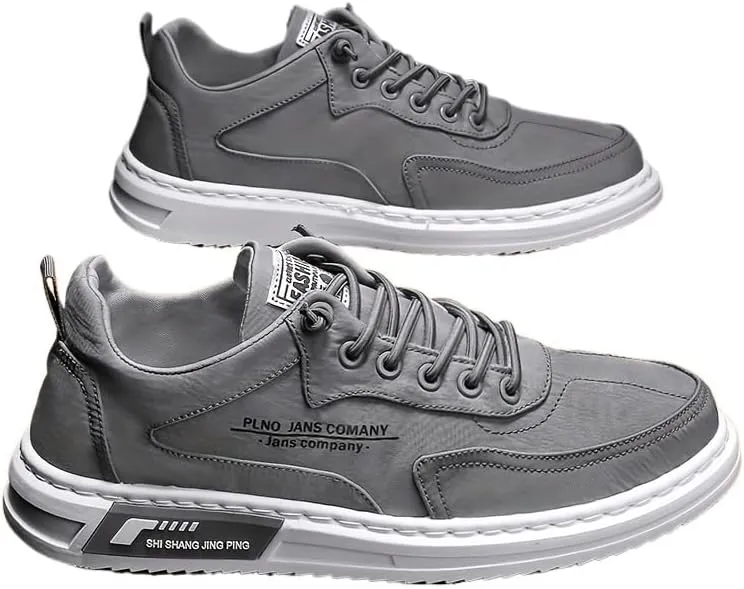 Men's Trendy Solid Skateboard Shoes with Adjustable Lace Non Slip Low Top Comfy for Outdoor Walking Jogging Traveling Spring Summer Autumn