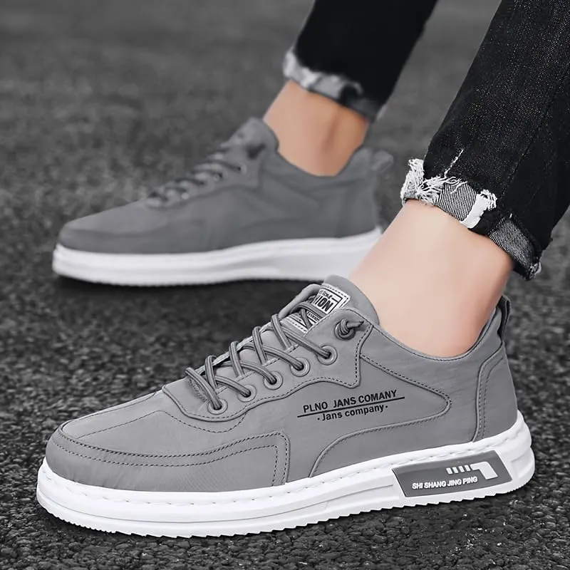 Men's Trendy Solid Skateboard Shoes with Adjustable Lace Non Slip Low Top Comfy for Outdoor Walking Jogging Traveling Spring Summer Autumn