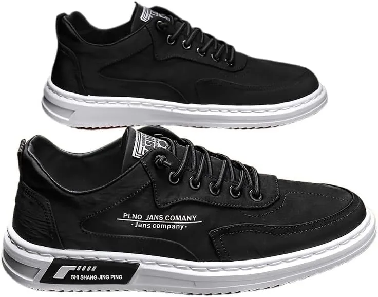 Men's Trendy Solid Skateboard Shoes with Adjustable Lace Non Slip Low Top Comfy for Outdoor Walking Jogging Traveling Spring Summer Autumn