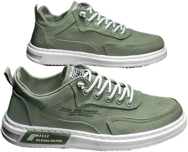 Men's Trendy Solid Skateboard Shoes with Adjustable Lace Non Slip Low Top Comfy for Outdoor Walking Jogging Traveling Spring Summer Autumn