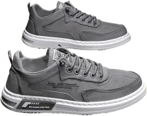 Men's Trendy Solid Skateboard Shoes with Adjustable Lace Non Slip Low Top Comfy for Outdoor Walking Jogging Traveling Spring Summer Autumn