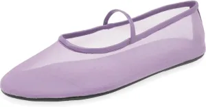 Mesh Ballet Flats for Women Ballerina Mary Janes Flats Embroidered Floral Nude Round Toe Pumps Comfortable Casual Shoes