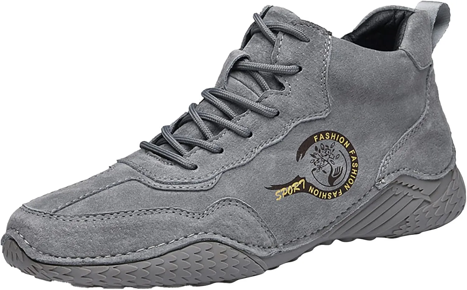 New Spring and Men's Leather Shoes Korean Fashion Lace Up Short Boots Shoe Big Sneaker Slippers Men