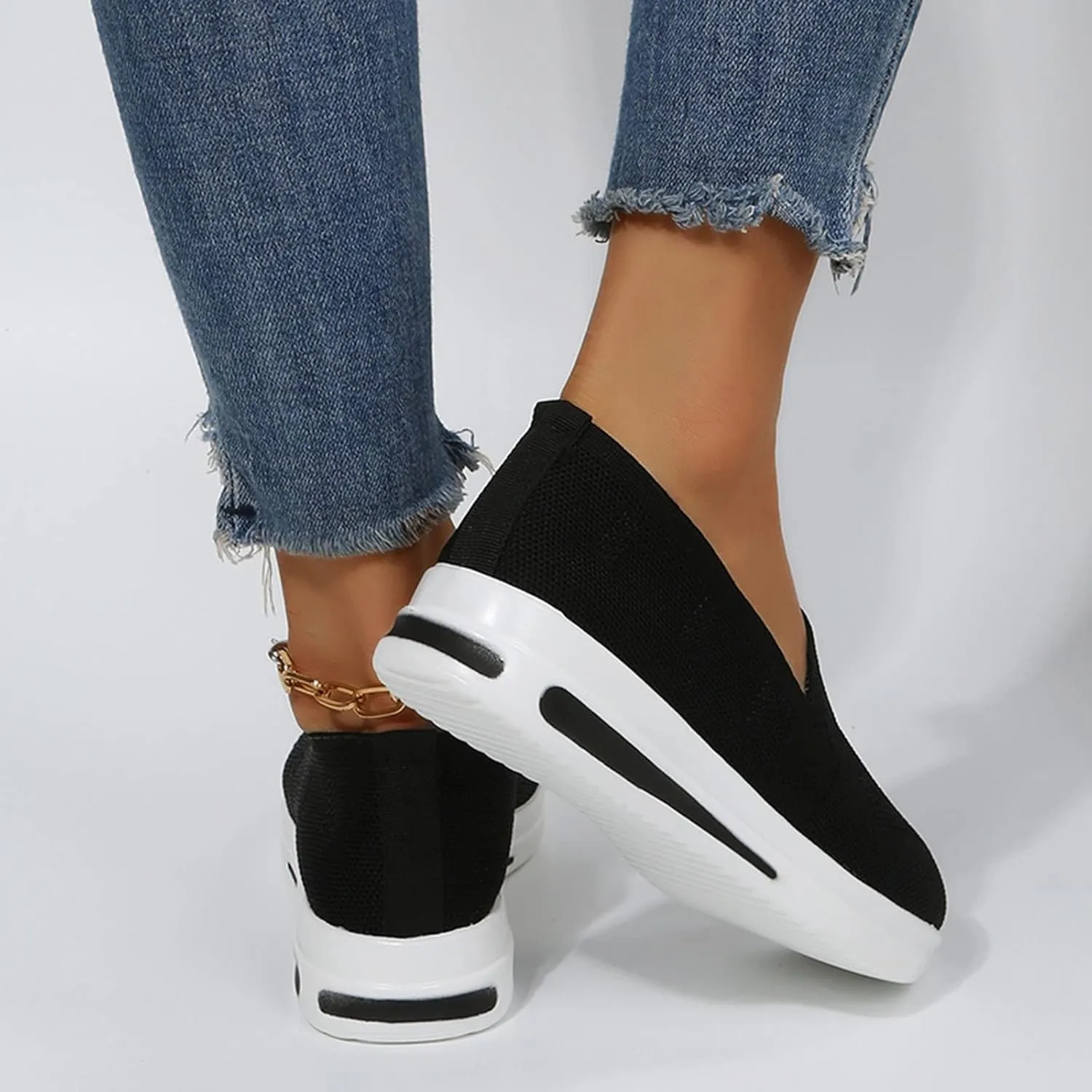 Orthopedic Shoes for Women Slip On Breathable Mesh Sneakers Non Slip Thick Sole Comfortable Casual Shoes