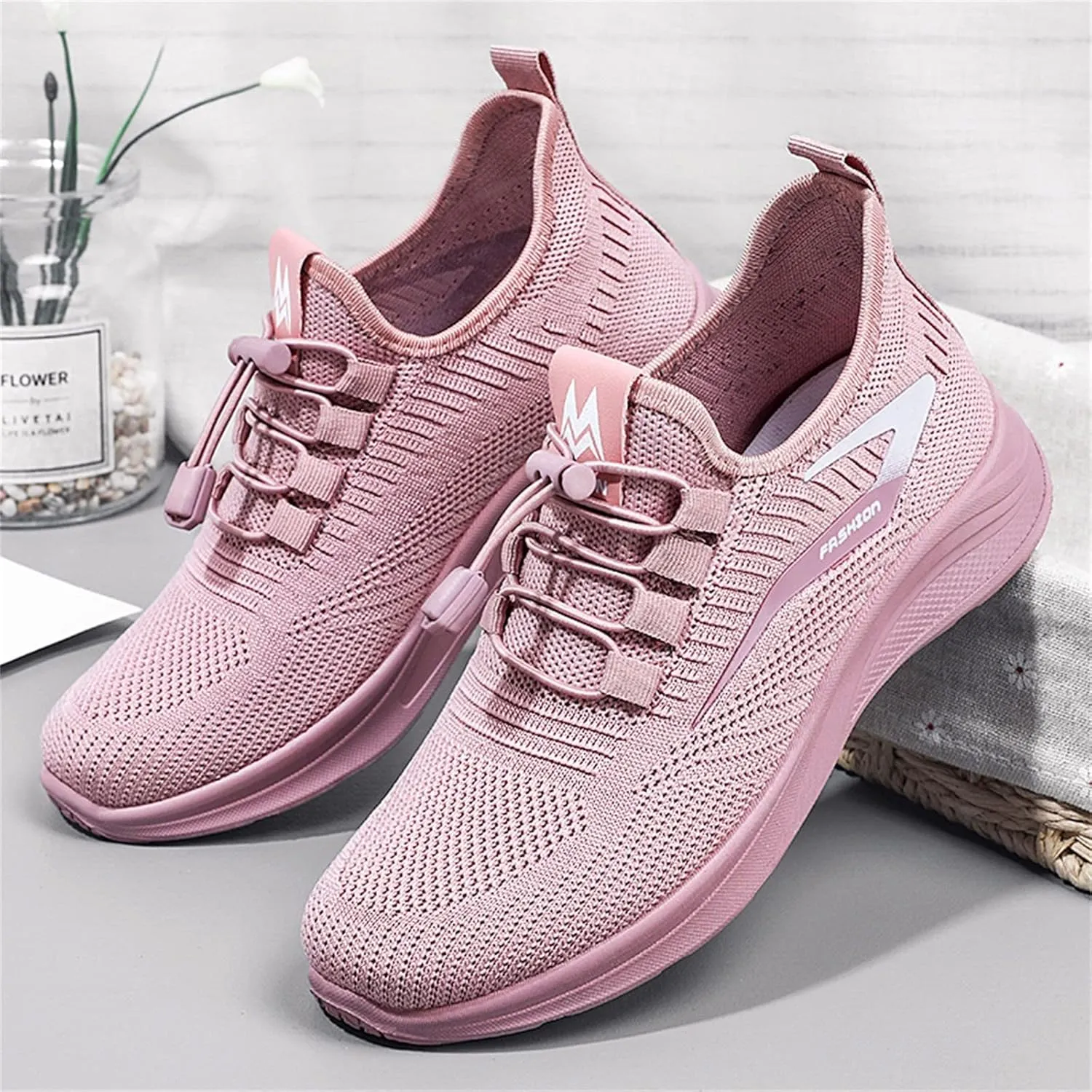 Orthopedic Shoes for Women Slip On Running Shoes Walking Breathable Mesh Knit Sneakers Low Top Comfortable Casual Shoes