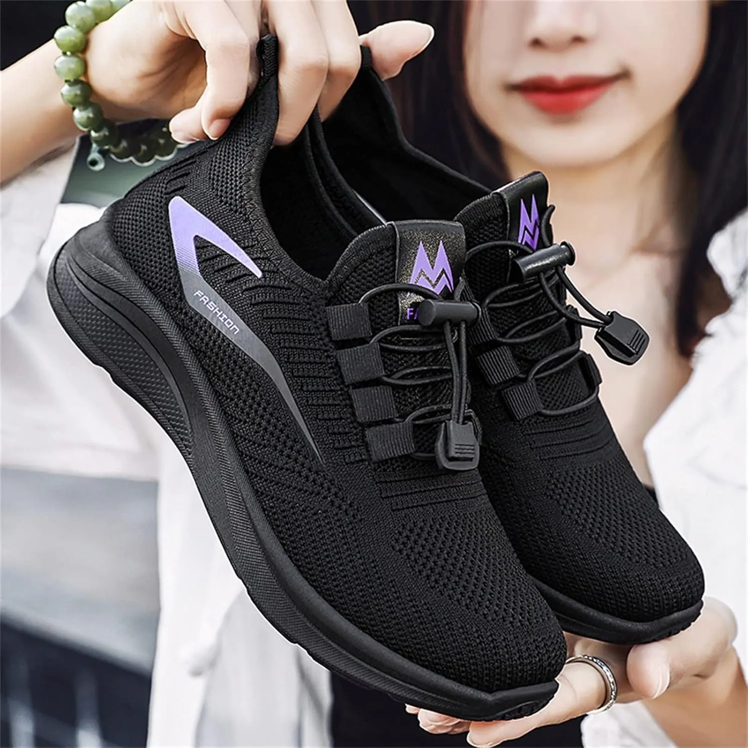 Orthopedic Shoes for Women Slip On Running Shoes Walking Breathable Mesh Knit Sneakers Low Top Comfortable Casual Shoes