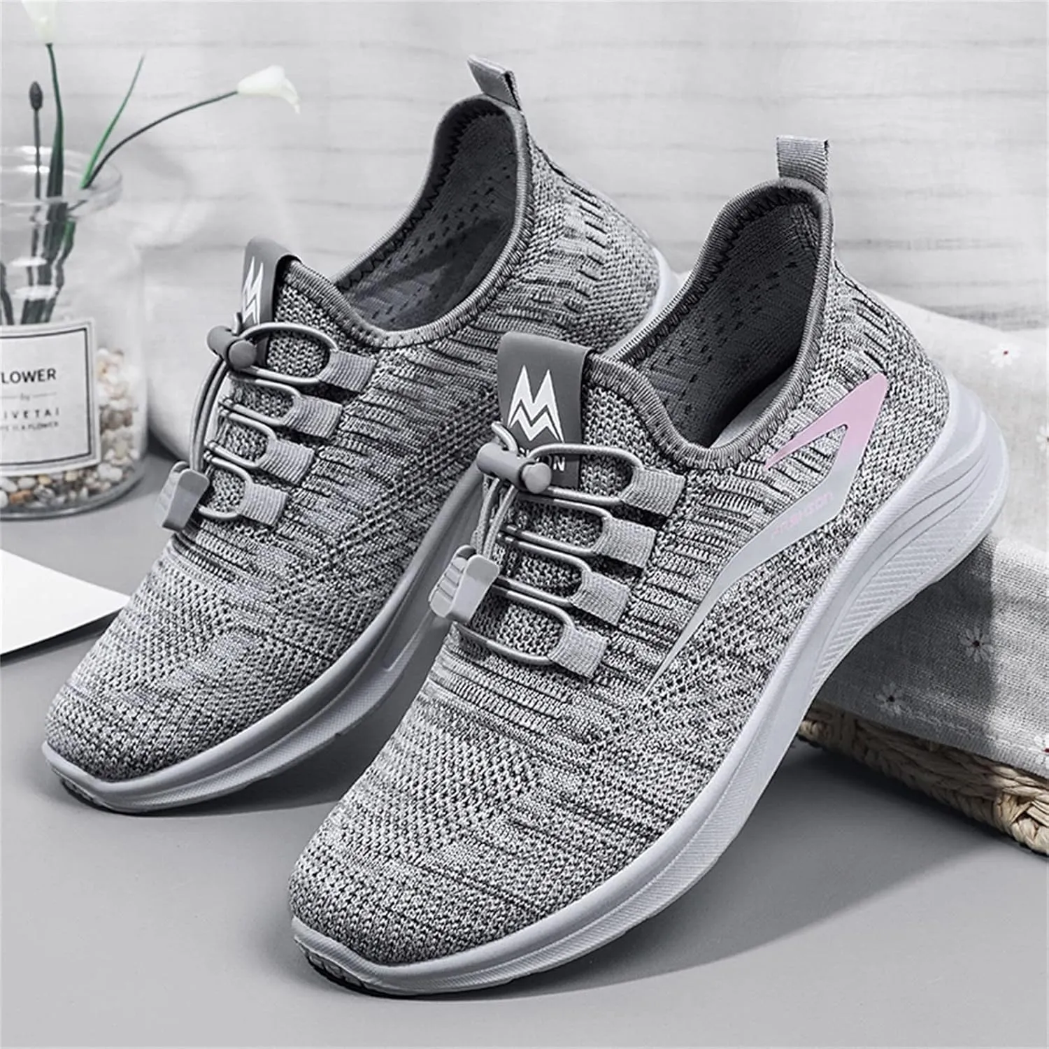Orthopedic Shoes for Women Slip On Running Shoes Walking Breathable Mesh Knit Sneakers Low Top Comfortable Casual Shoes