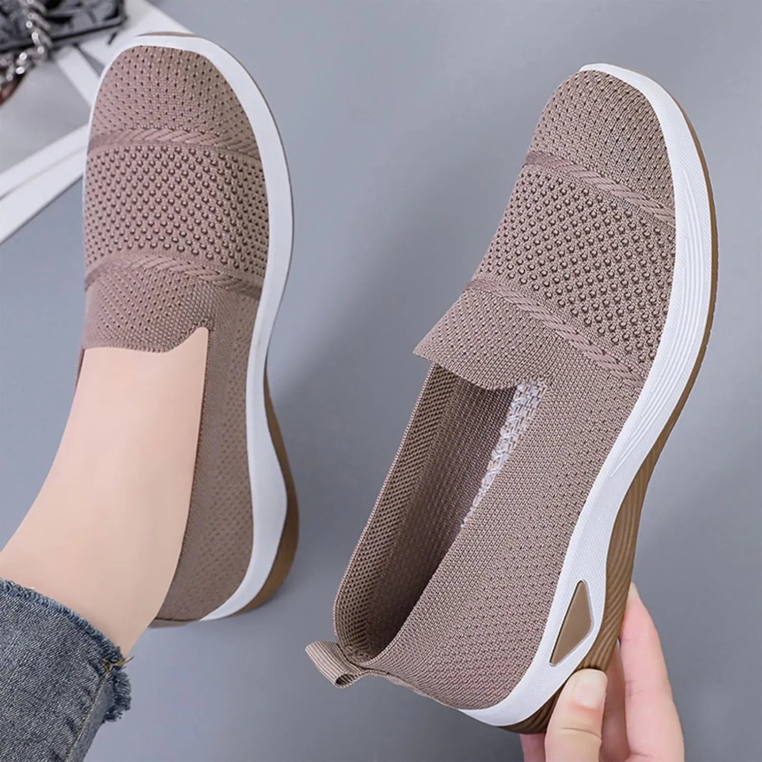 Running Shoes for Women Slip On Versatile Casual Sneakers Comfort Lightweight Sock Shoes Breathable Mesh Shoes