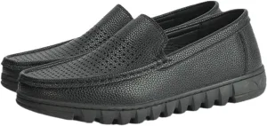 Slip On Lightweight Black Loafer Shoes for Work Man Resistant Arch Support Healthcare Comfortable