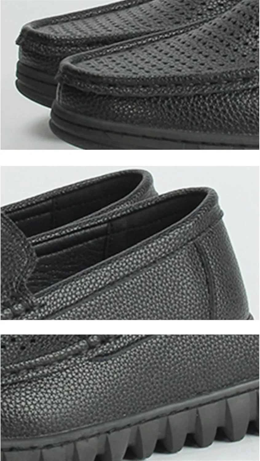 Slip On Lightweight Black Loafer Shoes for Work Man Resistant Arch Support Healthcare Comfortable