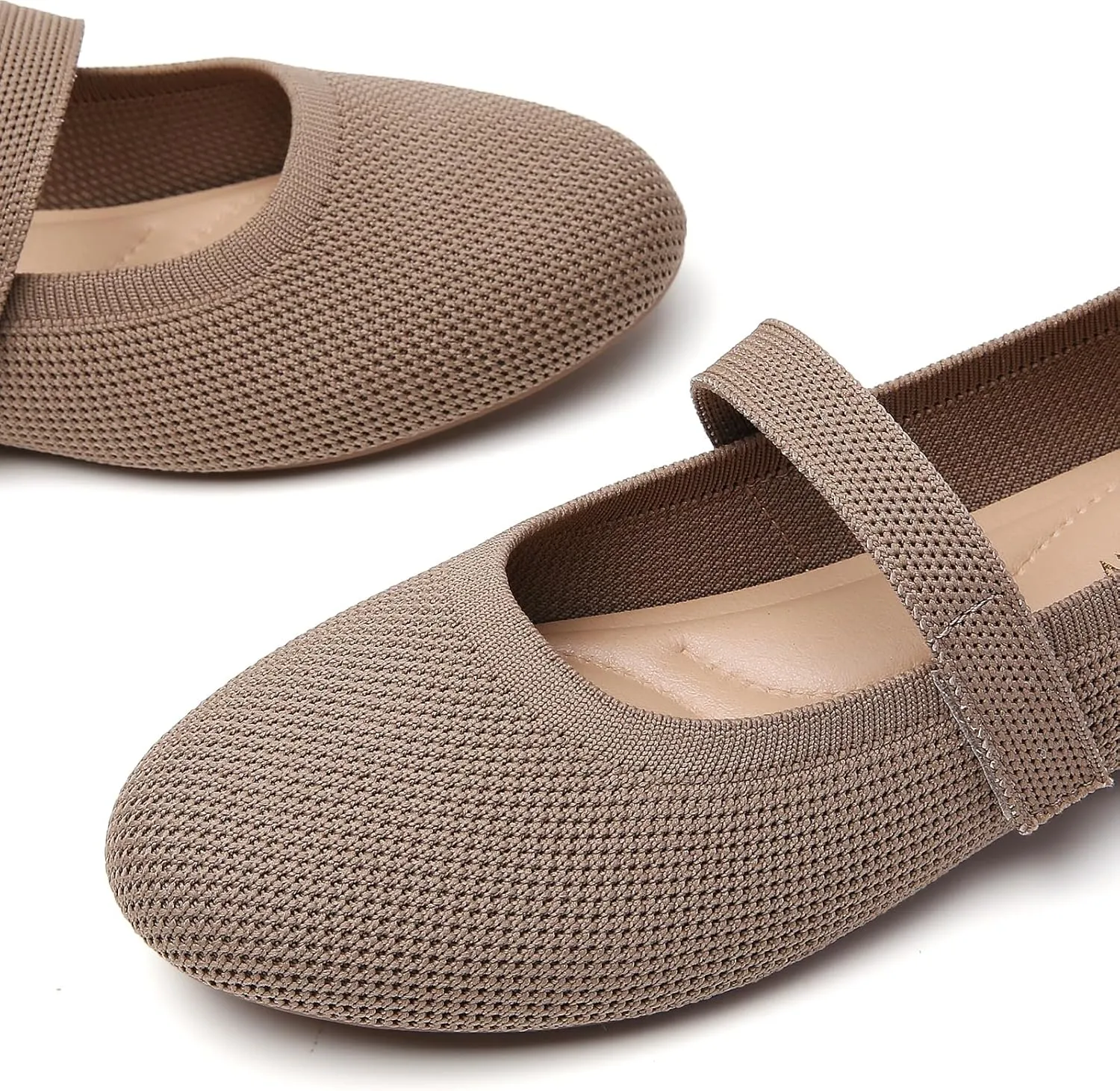 Tilocow Womens Ballet Flats Round Toe Knit Mary Jane Shoes Comfortable Dressy Flats for Women Casual Adjustable Strap Slip On Shoes