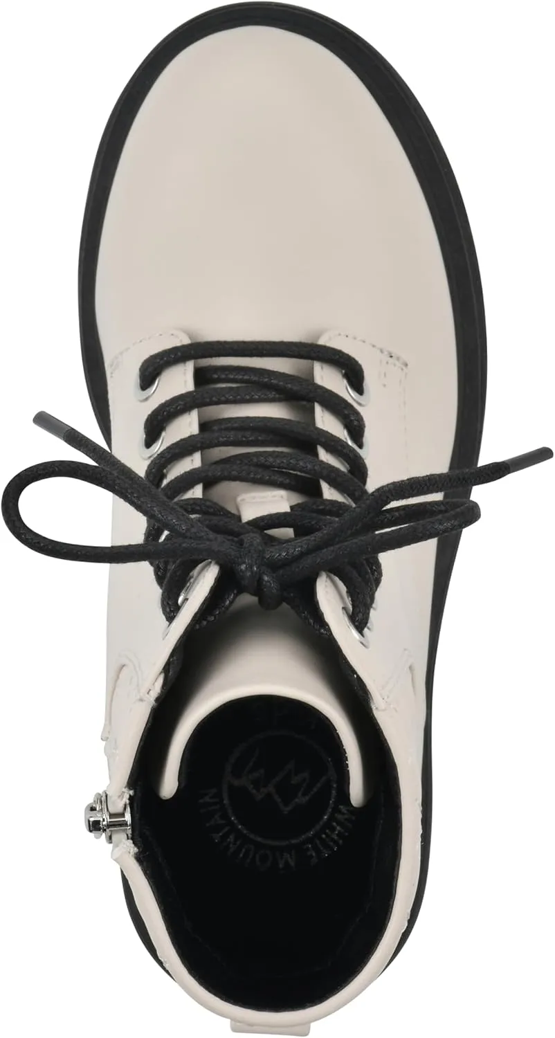WHITE MOUNTAIN KIDS Girls' Prestan Lace-Up Lug Sole Combat Ankle Bootie