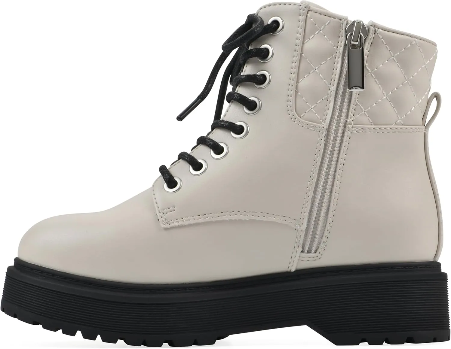 WHITE MOUNTAIN KIDS Girls' Prestan Lace-Up Lug Sole Combat Ankle Bootie