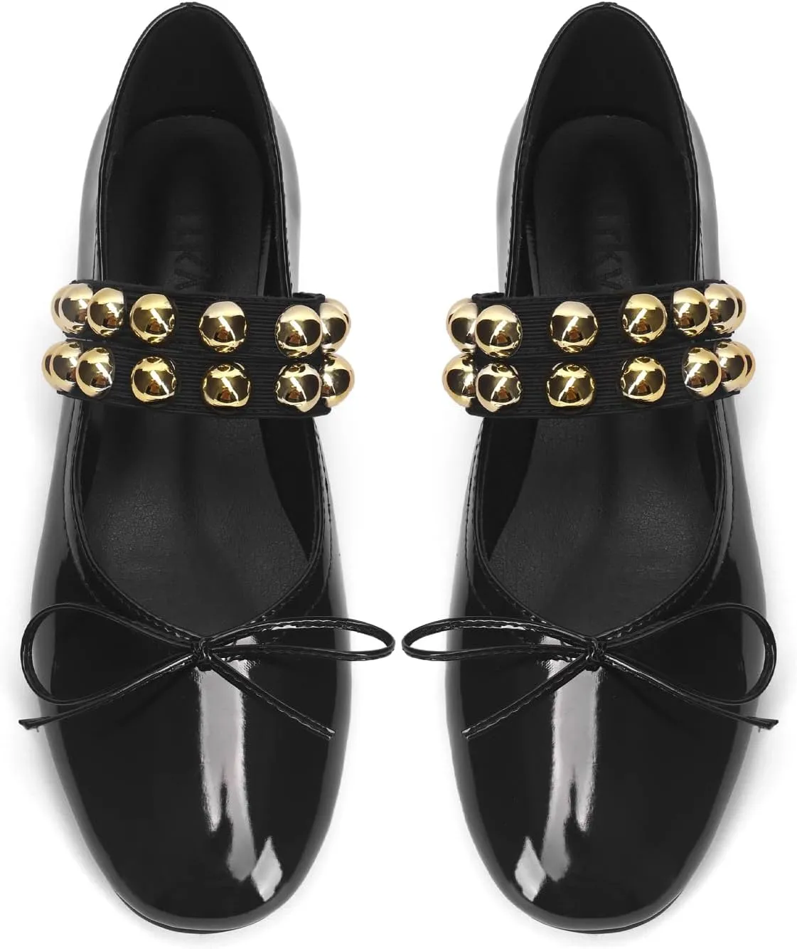 Women' Ballet Flats Round Toe Studded Flats Wide Width Mary Jane Casual Comfortable Ballerina Flat Shoes