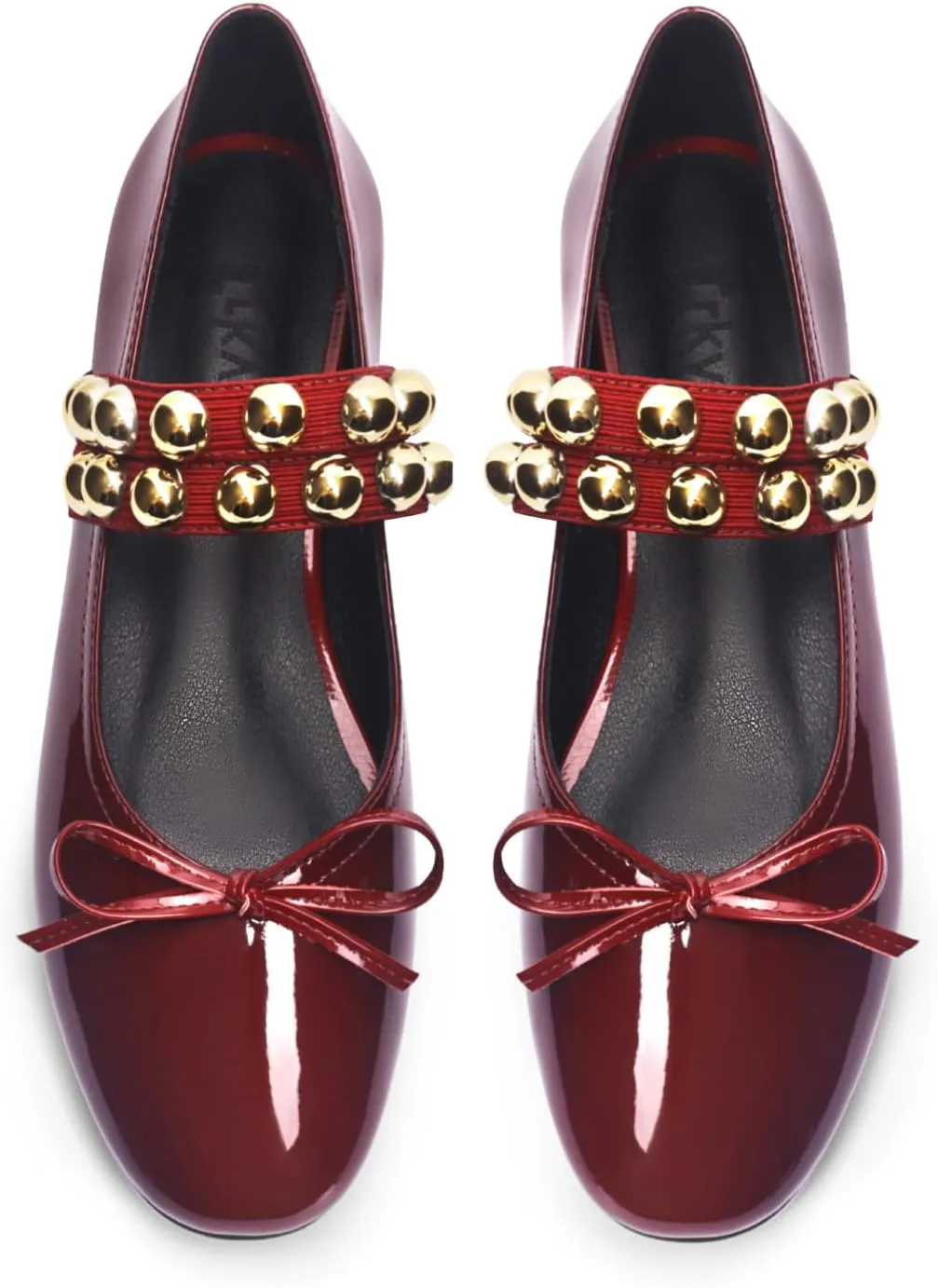Women' Ballet Flats Round Toe Studded Flats Wide Width Mary Jane Casual Comfortable Ballerina Flat Shoes