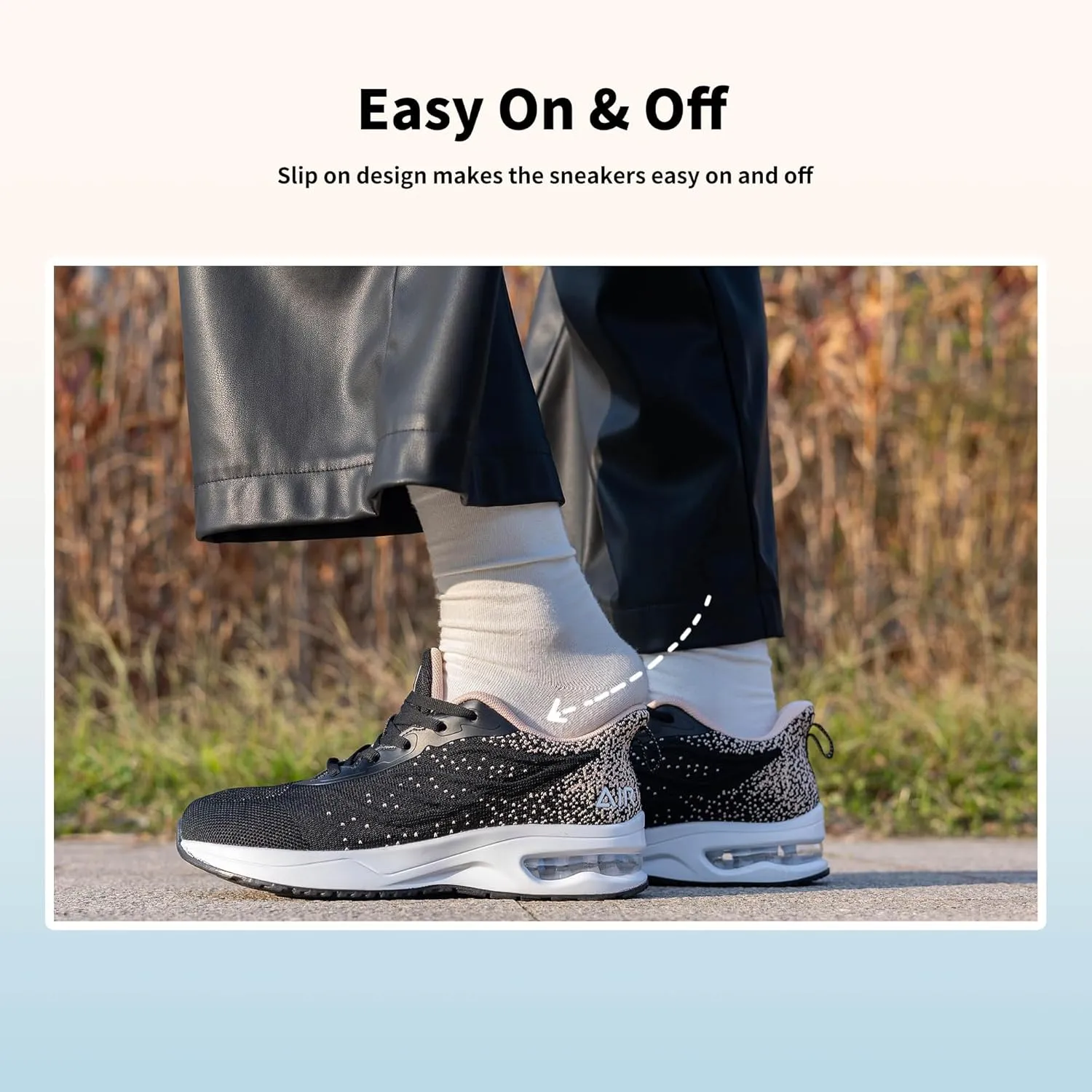Women Running Shoes Wide Toe Box Air Tennis Walking Sneakers Slip On Comfortable Wide Width Athletic Shoes for Swelling Bunion US Size 6.5-11