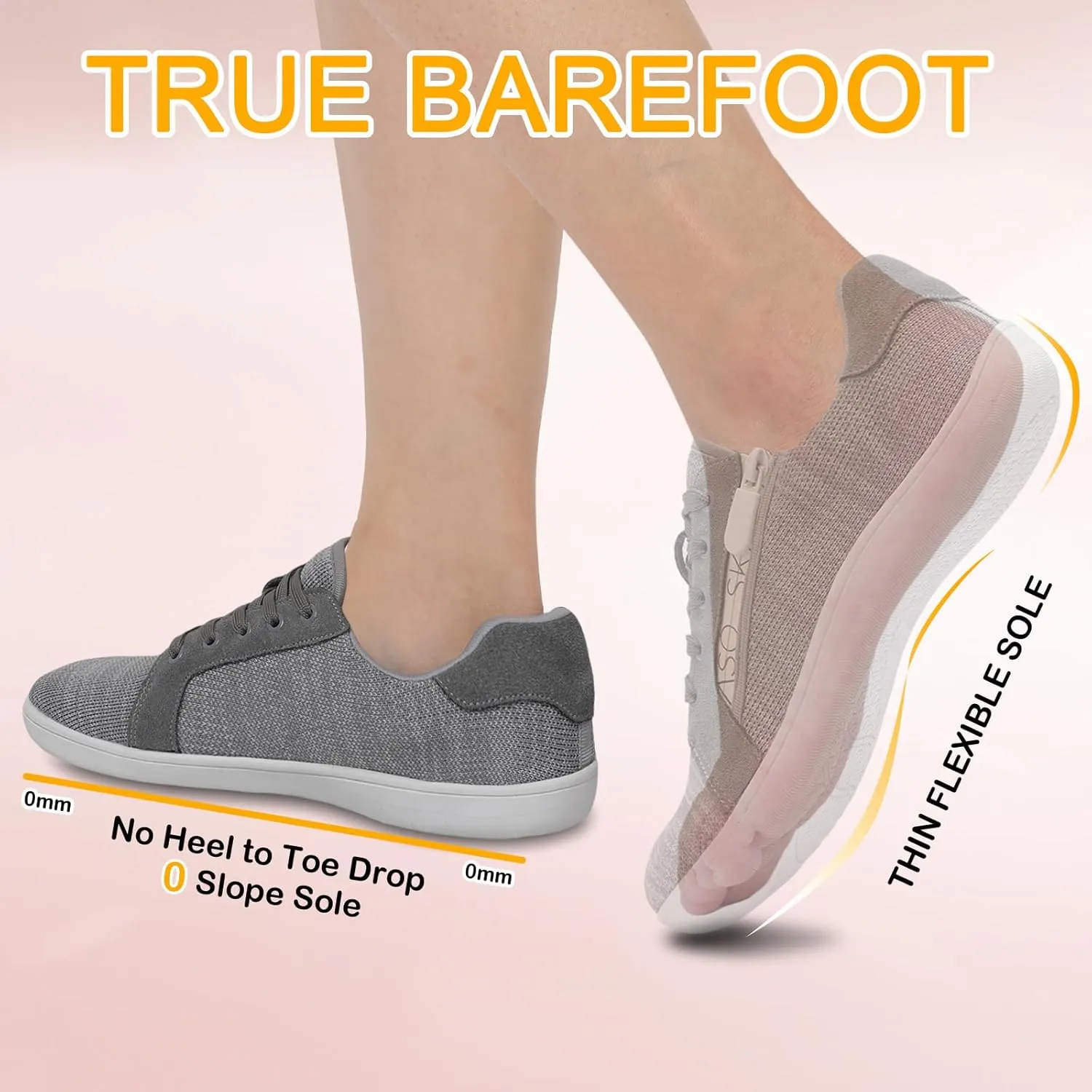 Womens Barefoot Walking Shoes Wide Toe Fashion Sneakers Comfortable Casual Shoes Zero Drop Minimalist Shoes