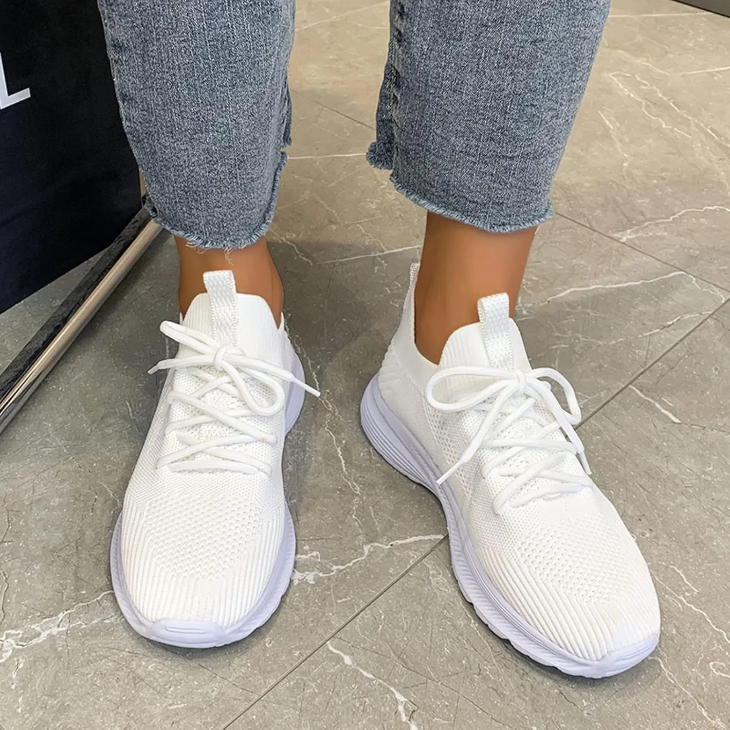 Womens Breathable Nursing Shoes Air Cushion Orthopedic Sneakers with Arch Support Outdoor Casual Fitness Shoe
