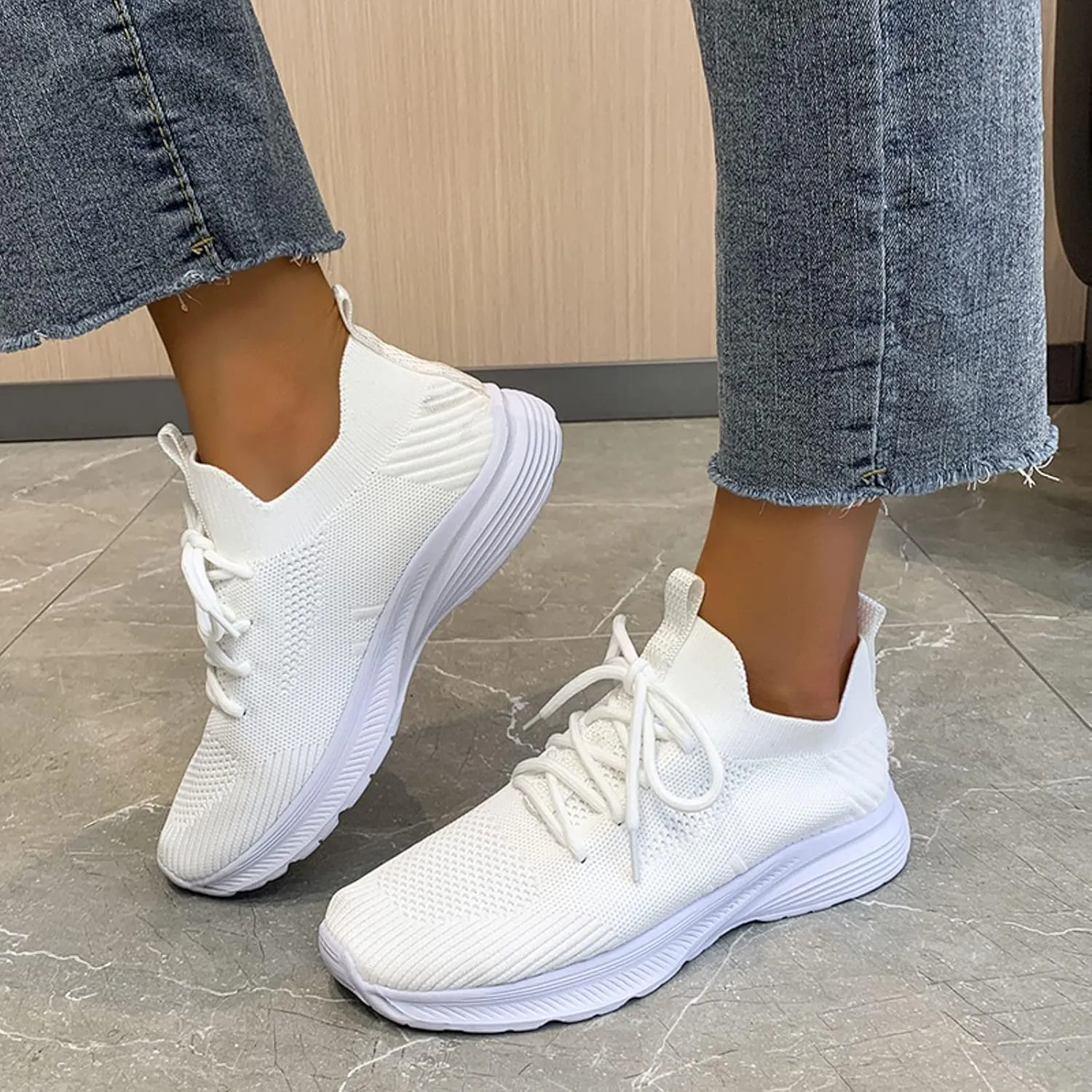 Womens Breathable Nursing Shoes Air Cushion Orthopedic Sneakers with Arch Support Outdoor Casual Fitness Shoe