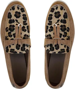Women's Fashion Leopard Print Flat Shoes Women Ladies Low Heel Comfortable Casual Shoes Ladies Loafers