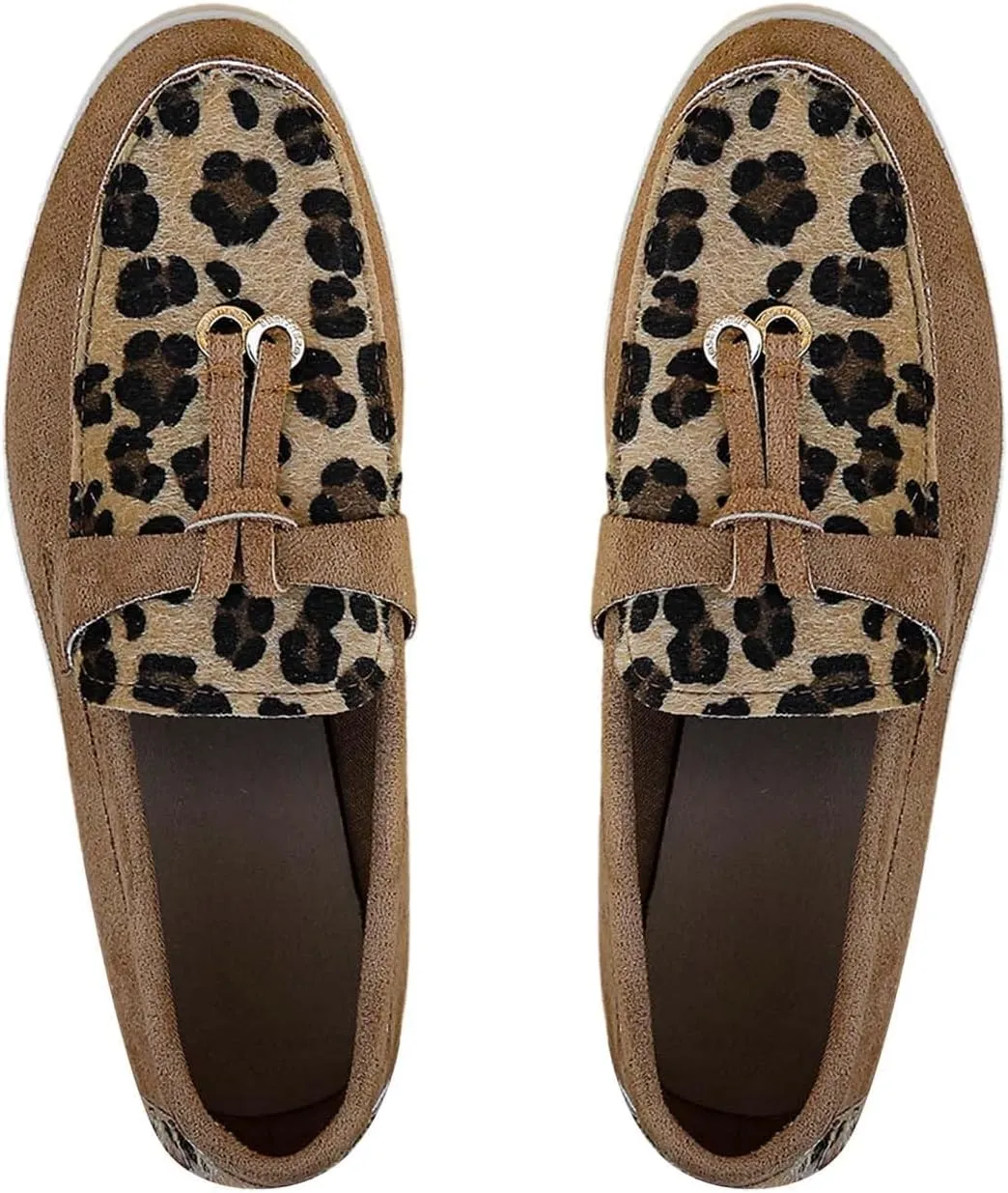 Women's Fashion Leopard Print Flat Shoes Women Ladies Low Heel Comfortable Casual Shoes Ladies Loafers