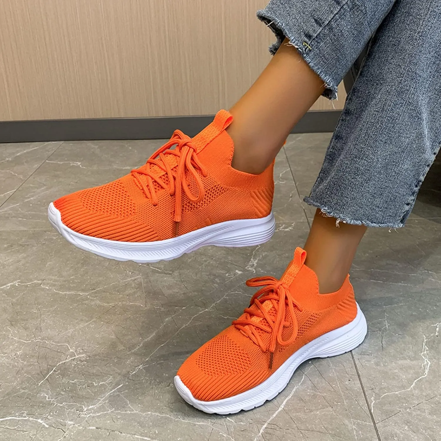 Women's Fashion Sneakers Leather Sneakers for Women Casual Breathable Tennis Shoes Work Shopping Travel