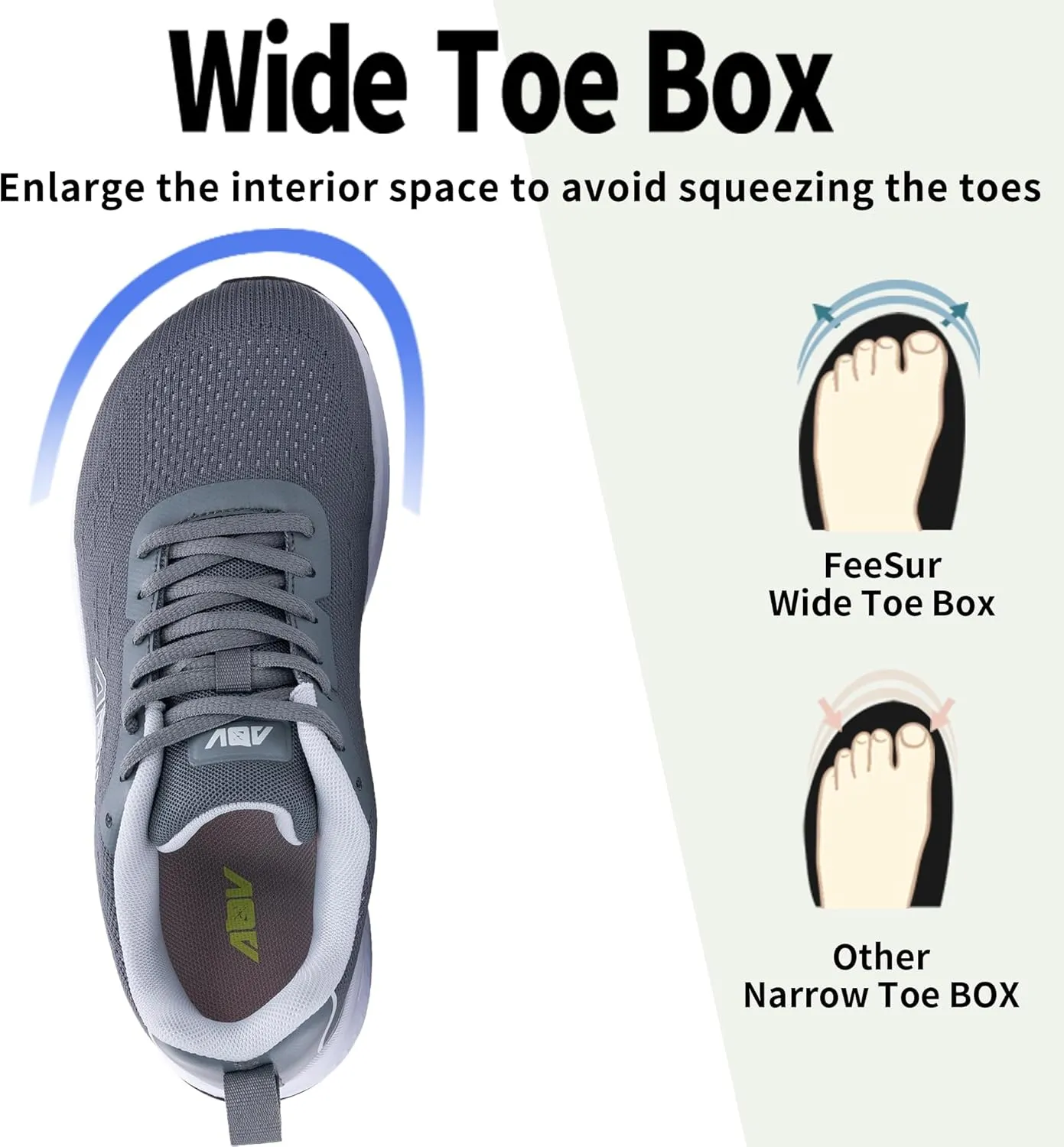 Womens Wide Toe Box Shoes Arch Support Walking Shoes Orthotic Wide Air Tennis Sneakers for Plantar Fasciitis