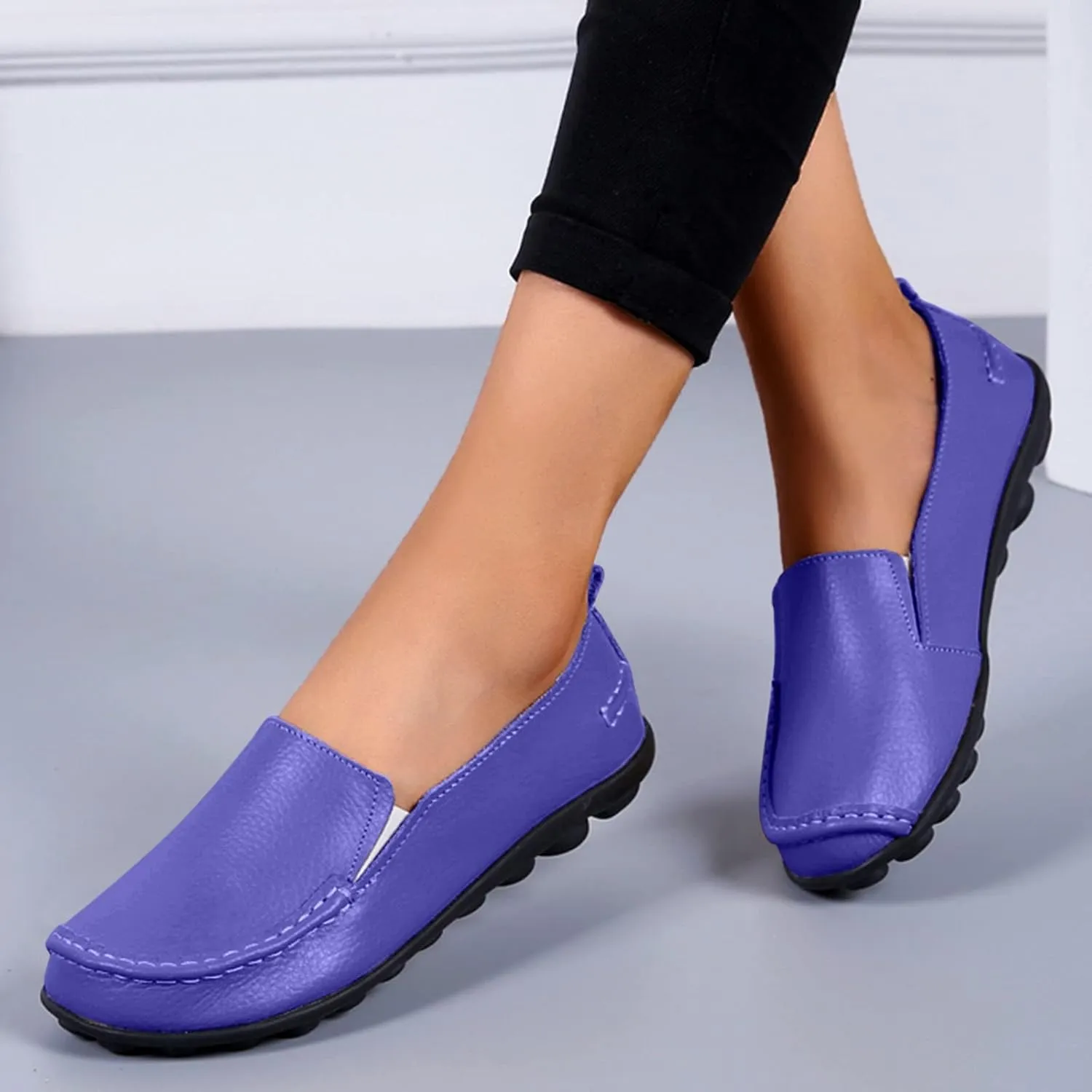 Work Flats for Women Office Wide Loafers Comfortable Casual Shoes Orthopedic Dress Shoes Ladies Walking Sneakers