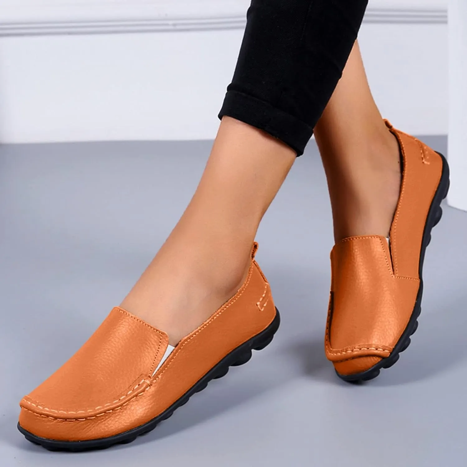 Work Flats for Women Office Wide Loafers Comfortable Casual Shoes Orthopedic Dress Shoes Ladies Walking Sneakers