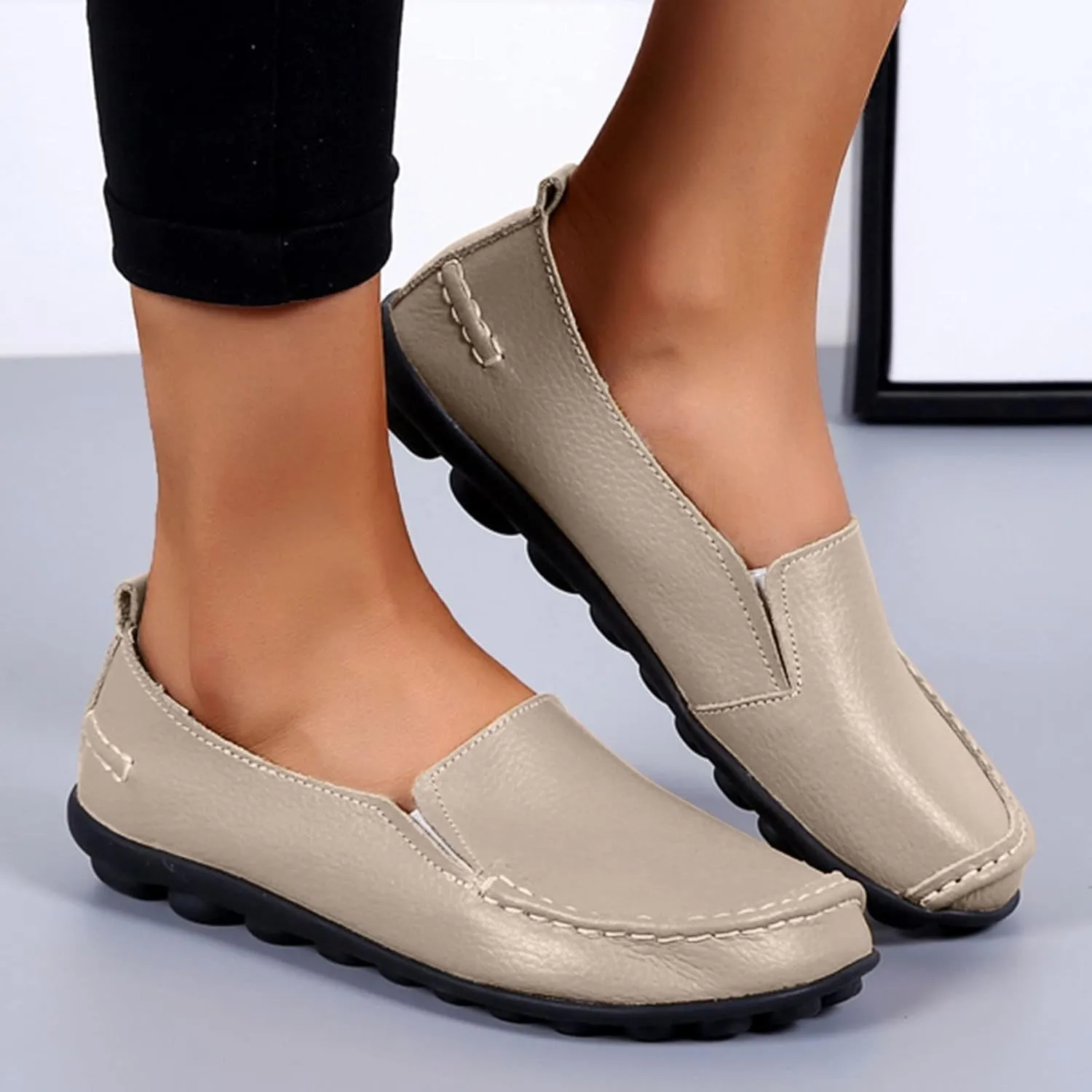 Work Flats for Women Office Wide Loafers Comfortable Casual Shoes Orthopedic Dress Shoes Ladies Walking Sneakers