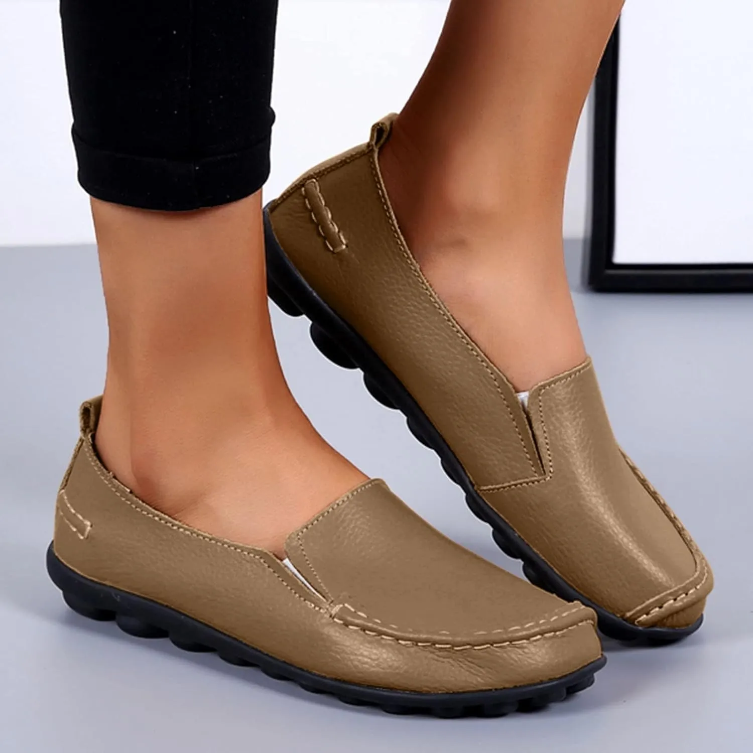 Work Flats for Women Office Wide Loafers Comfortable Casual Shoes Orthopedic Dress Shoes Ladies Walking Sneakers