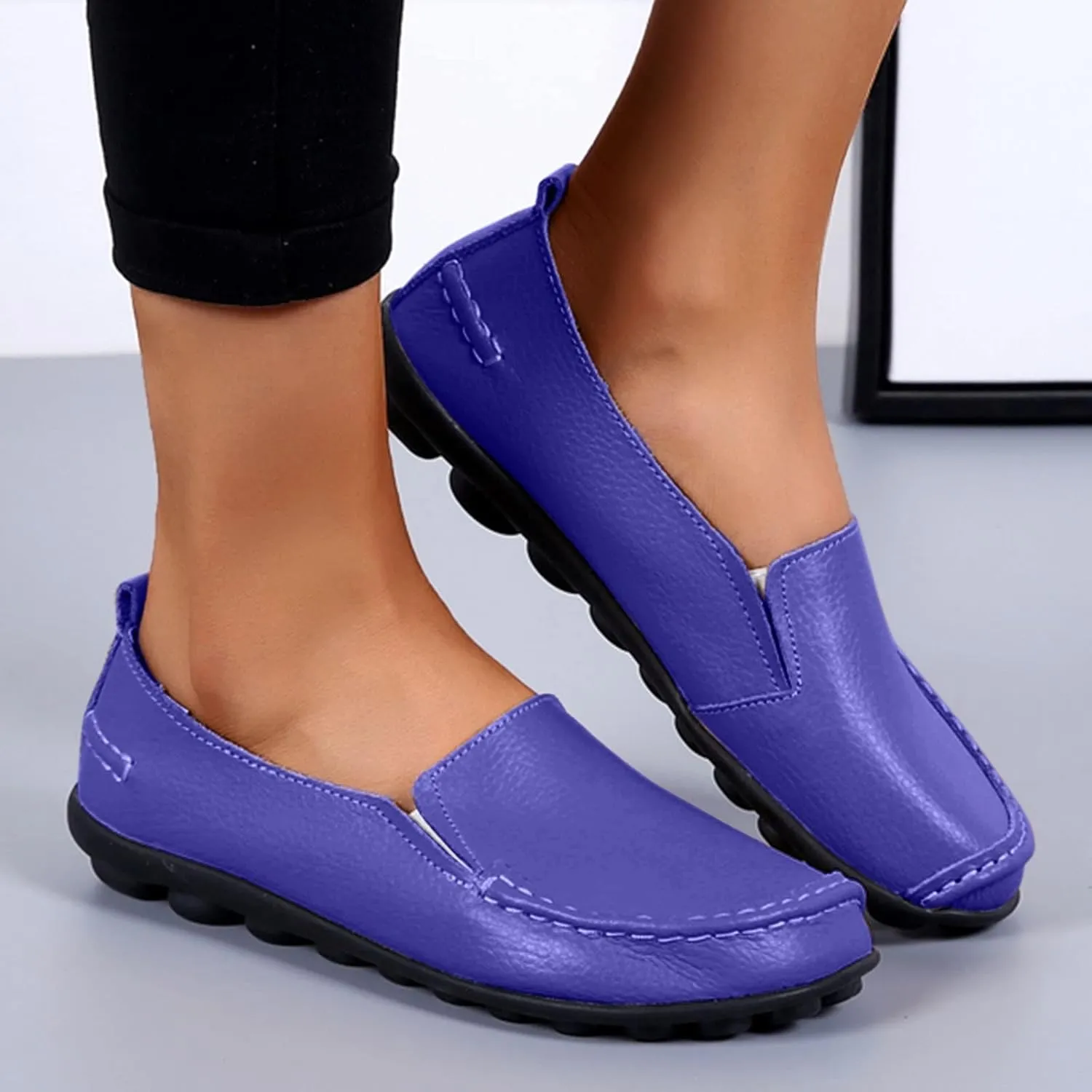 Work Flats for Women Office Wide Loafers Comfortable Casual Shoes Orthopedic Dress Shoes Ladies Walking Sneakers